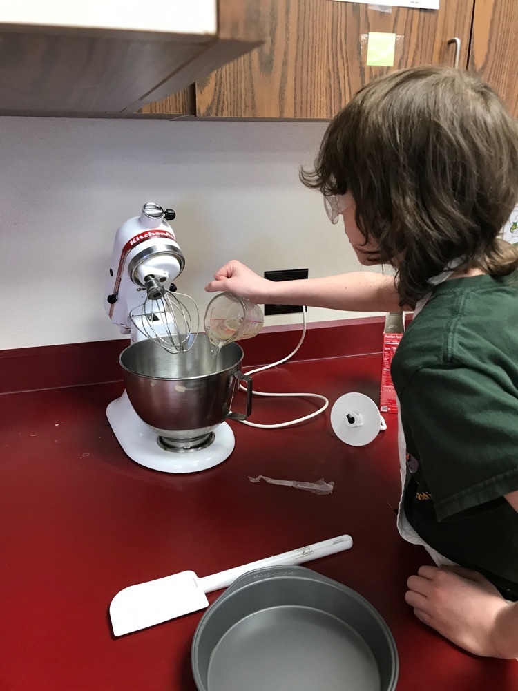 mixing cake batter